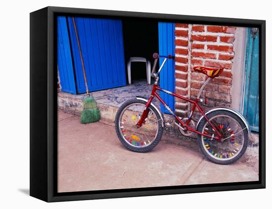 Children's Bicycle in Puerto Vallarta, The Colonial Heartland, Mexico-Tom Haseltine-Framed Premier Image Canvas