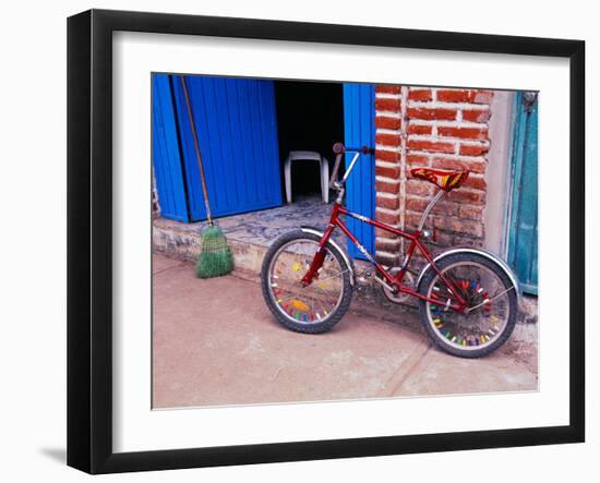 Children's Bicycle in Puerto Vallarta, The Colonial Heartland, Mexico-Tom Haseltine-Framed Photographic Print