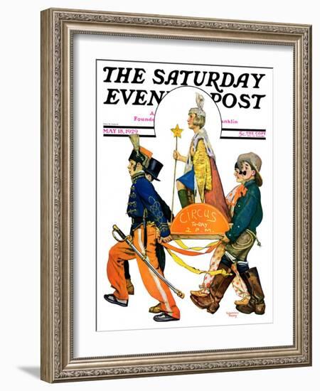 "Children's Circus Parade," Saturday Evening Post Cover, May 18, 1929-Lawrence Toney-Framed Giclee Print