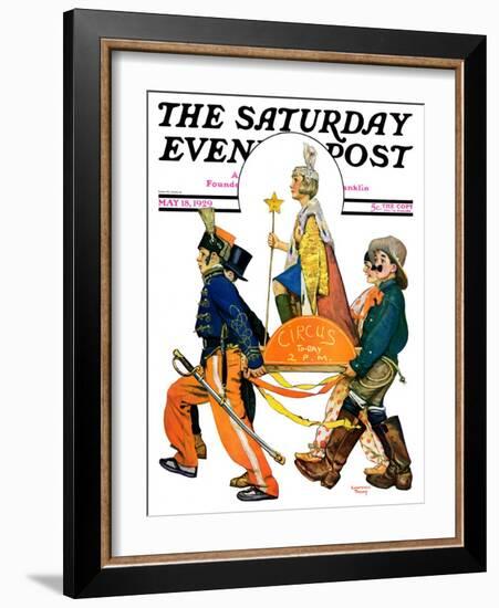 "Children's Circus Parade," Saturday Evening Post Cover, May 18, 1929-Lawrence Toney-Framed Giclee Print