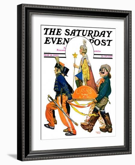 "Children's Circus Parade," Saturday Evening Post Cover, May 18, 1929-Lawrence Toney-Framed Giclee Print