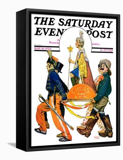 "Children's Circus Parade," Saturday Evening Post Cover, May 18, 1929-Lawrence Toney-Framed Premier Image Canvas