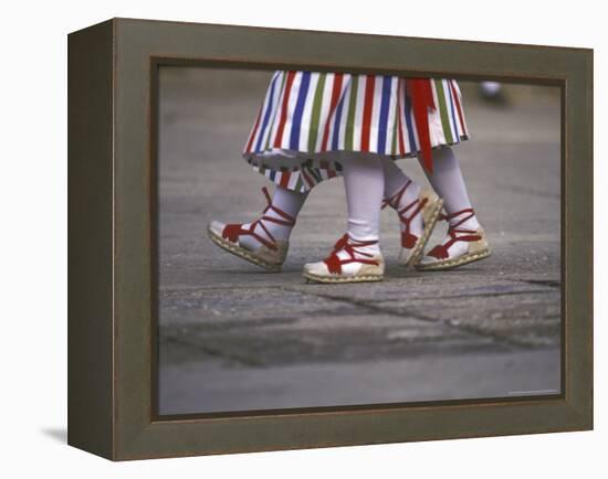 Children's Dance Group at Poble Espanyol, Montjuic, Barcelona, Spain-Michele Westmorland-Framed Premier Image Canvas