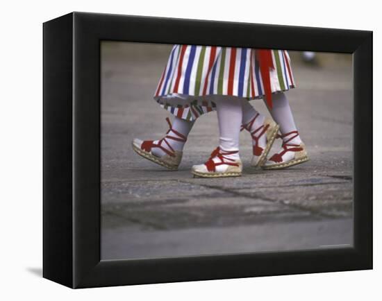 Children's Dance Group at Poble Espanyol, Montjuic, Barcelona, Spain-Michele Westmorland-Framed Premier Image Canvas