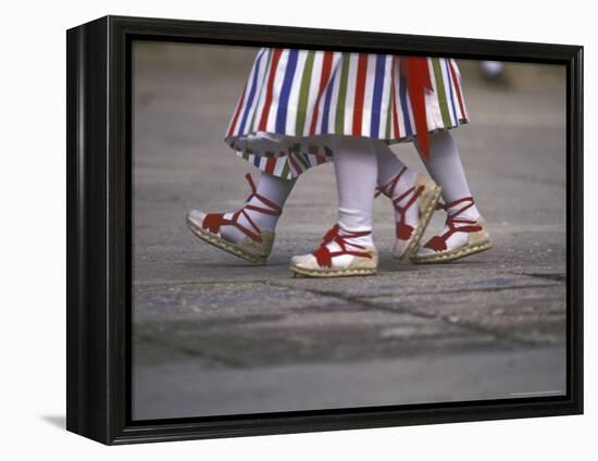 Children's Dance Group at Poble Espanyol, Montjuic, Barcelona, Spain-Michele Westmorland-Framed Premier Image Canvas