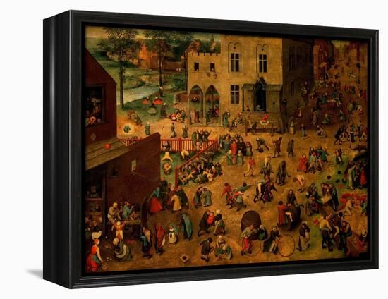 Children's Games (Kinderspiele), 1560-Pieter Bruegel the Elder-Framed Premier Image Canvas