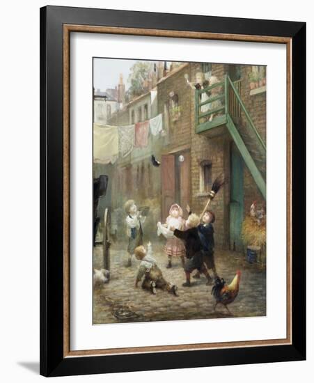 Children's Games with Bubbles-Albert Ludovici-Framed Giclee Print
