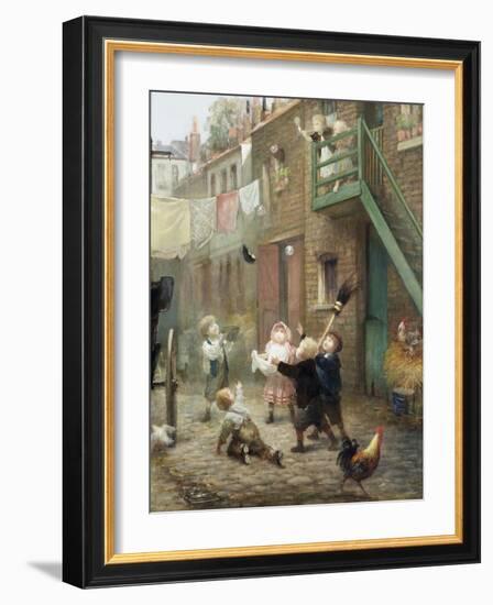 Children's Games with Bubbles-Albert Ludovici-Framed Giclee Print