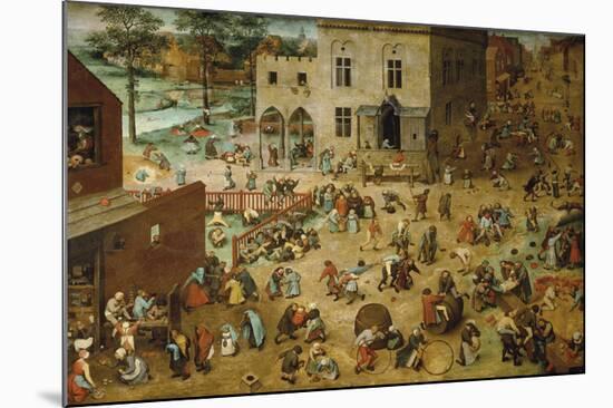 Children's Games-Pieter Bruegel the Elder-Mounted Premium Giclee Print
