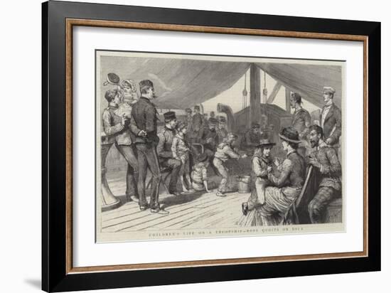 Children's Life on a Troopship, Rope Quoits on Deck-Godefroy Durand-Framed Giclee Print