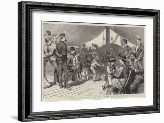 Children's Life on a Troopship, Rope Quoits on Deck-Godefroy Durand-Framed Giclee Print