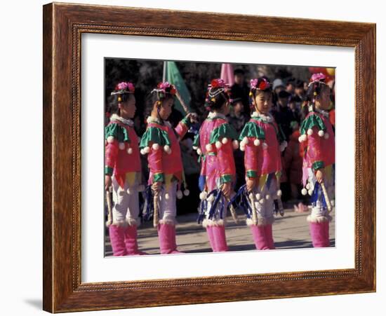 Children's Performance Celebrating Chinese New Year, Beijing, China-Keren Su-Framed Photographic Print