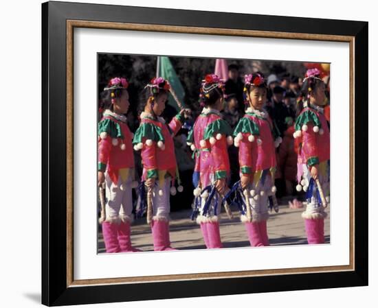 Children's Performance Celebrating Chinese New Year, Beijing, China-Keren Su-Framed Photographic Print