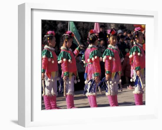 Children's Performance Celebrating Chinese New Year, Beijing, China-Keren Su-Framed Photographic Print