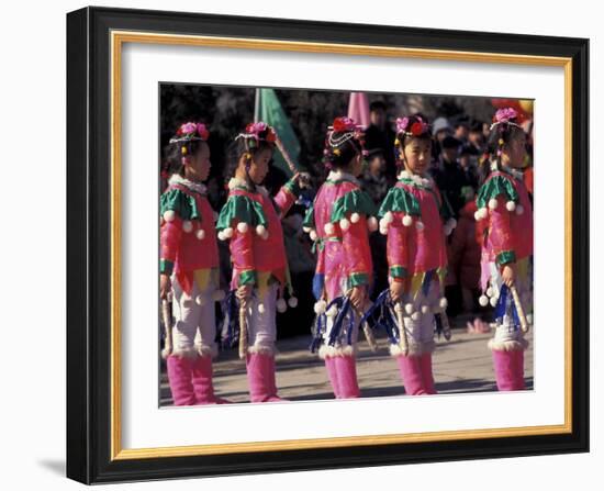 Children's Performance Celebrating Chinese New Year, Beijing, China-Keren Su-Framed Photographic Print