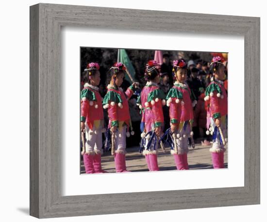 Children's Performance Celebrating Chinese New Year, Beijing, China-Keren Su-Framed Photographic Print