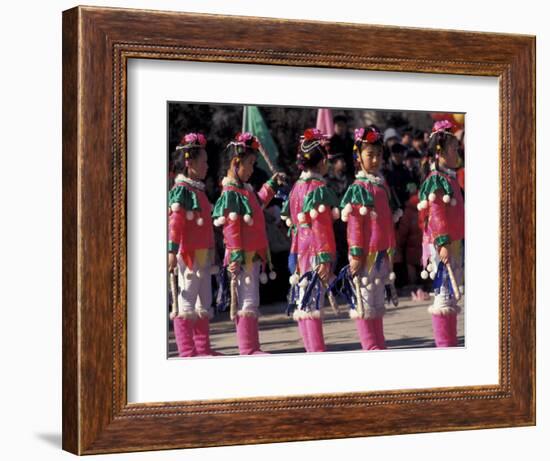 Children's Performance Celebrating Chinese New Year, Beijing, China-Keren Su-Framed Photographic Print