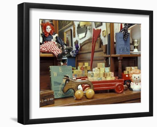 Children's Toys at an Antiques Shop, Whidbey Island, Washington, USA-Merrill Images-Framed Photographic Print