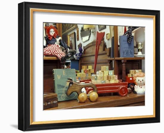 Children's Toys at an Antiques Shop, Whidbey Island, Washington, USA-Merrill Images-Framed Photographic Print