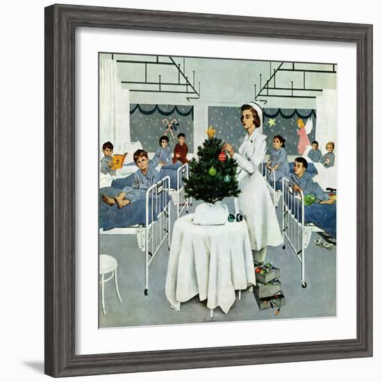 "Children's Ward at Christmas", December 25, 1954-George Hughes-Framed Giclee Print