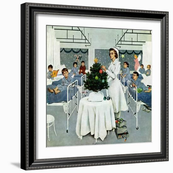 "Children's Ward at Christmas", December 25, 1954-George Hughes-Framed Giclee Print