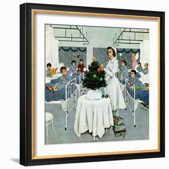 "Children's Ward at Christmas", December 25, 1954-George Hughes-Framed Giclee Print