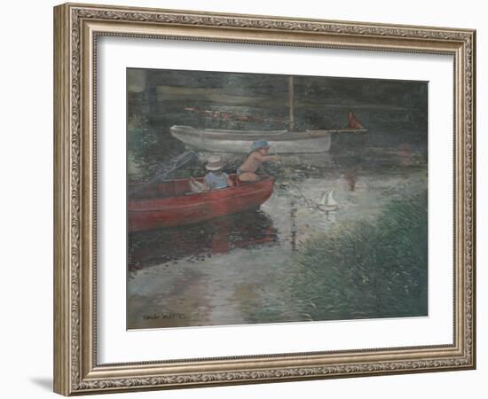 Children Sailing a Yacht-Jennifer Wright-Framed Giclee Print