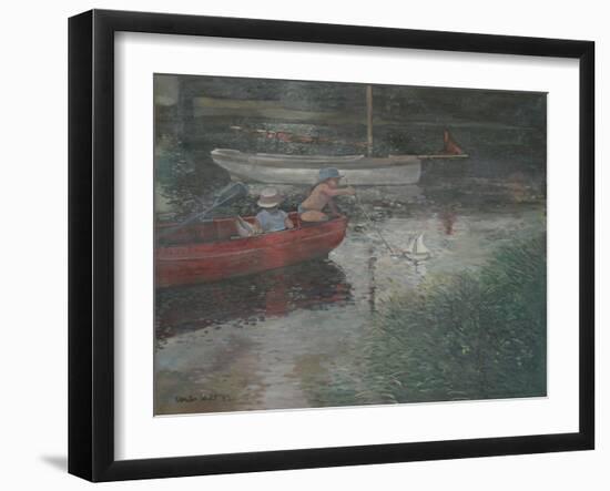 Children Sailing a Yacht-Jennifer Wright-Framed Giclee Print