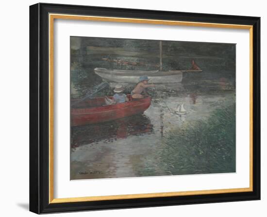 Children Sailing a Yacht-Jennifer Wright-Framed Giclee Print