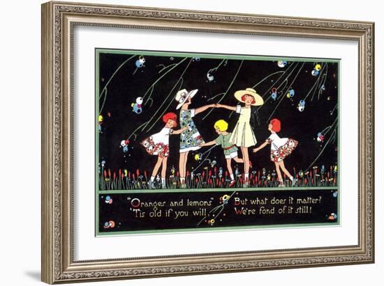 Children Singing Oranges and Lemons-null-Framed Art Print