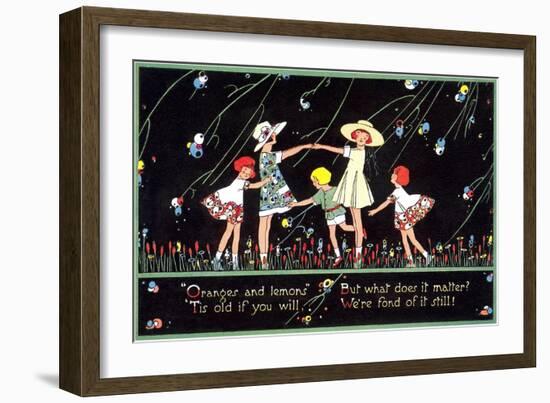 Children Singing Oranges and Lemons-null-Framed Art Print