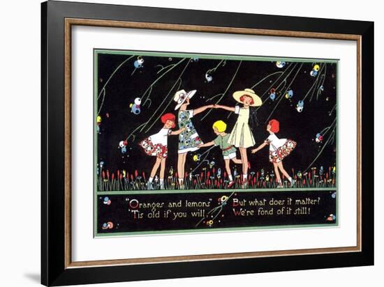 Children Singing Oranges and Lemons-null-Framed Art Print