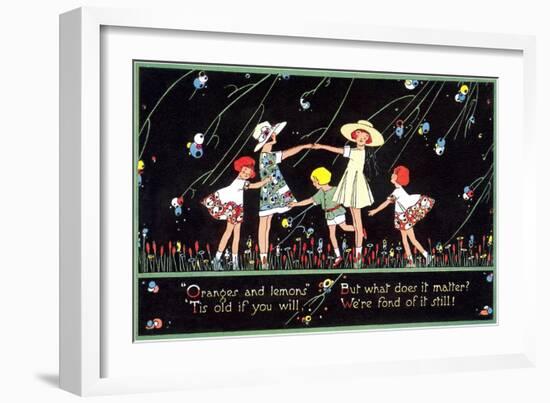 Children Singing Oranges and Lemons-null-Framed Art Print