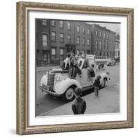 Children Sit on the Ice Cream Truck in Brooklyn-Ralph Morse-Framed Photographic Print