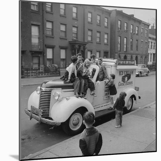 Children Sit on the Ice Cream Truck in Brooklyn-Ralph Morse-Mounted Photographic Print