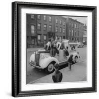 Children Sit on the Ice Cream Truck in Brooklyn-Ralph Morse-Framed Photographic Print