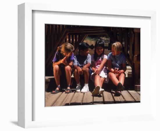 Children Sitting in Playground-Mark Gibson-Framed Photographic Print