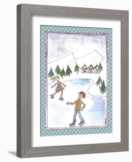 Children Skating-Effie Zafiropoulou-Framed Giclee Print