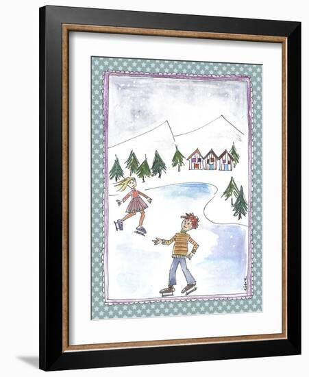 Children Skating-Effie Zafiropoulou-Framed Giclee Print