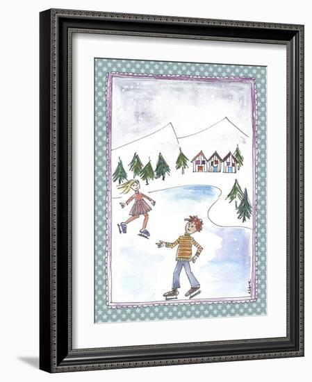 Children Skating-Effie Zafiropoulou-Framed Giclee Print