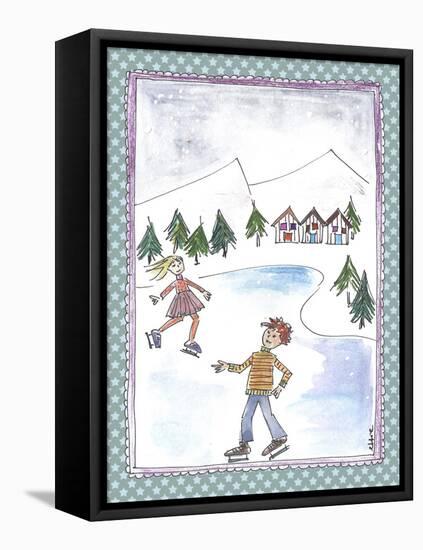 Children Skating-Effie Zafiropoulou-Framed Premier Image Canvas