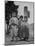 Children Standing in Front of Boundary Zone Sign Written in Russian, English, and Korean-John Florea-Mounted Photographic Print