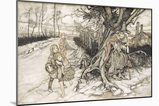 Children Startled by a Witch-Arthur Rackham-Mounted Giclee Print