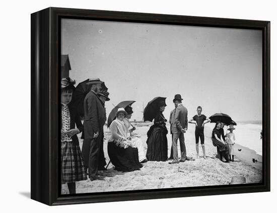 Children to Elderly, All Dressed Up by the Shoreline of Beach at Stokemus, Near Sea Bright-Wallace G^ Levison-Framed Premier Image Canvas