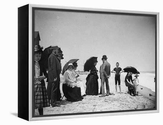 Children to Elderly, All Dressed Up by the Shoreline of Beach at Stokemus, Near Sea Bright-Wallace G^ Levison-Framed Premier Image Canvas