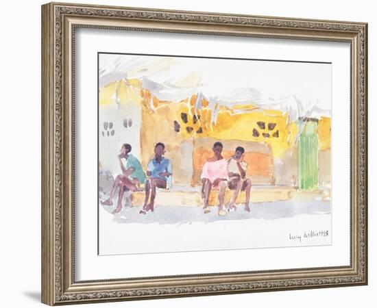 Children Waiting, 1998-Lucy Willis-Framed Giclee Print