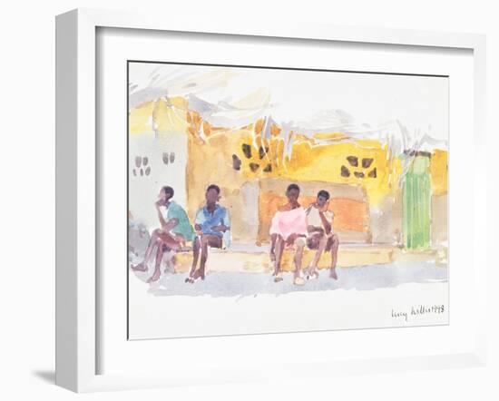 Children Waiting, 1998-Lucy Willis-Framed Giclee Print