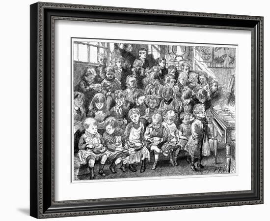Children Waiting for Soup at Dinner Time, London Board School, Denmark Terrace, Islington, 1889-null-Framed Giclee Print