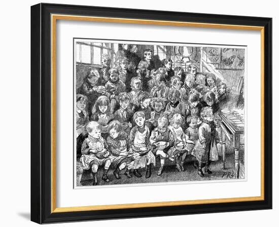 Children Waiting for Soup at Dinner Time, London Board School, Denmark Terrace, Islington, 1889-null-Framed Giclee Print