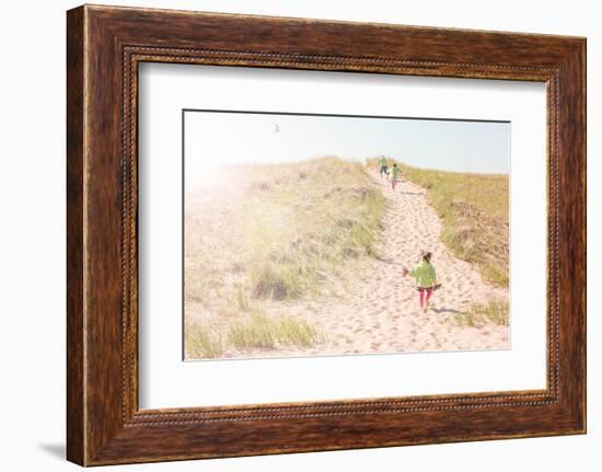 Children Walking up a Dune Path to the Beach-soupstock-Framed Photographic Print